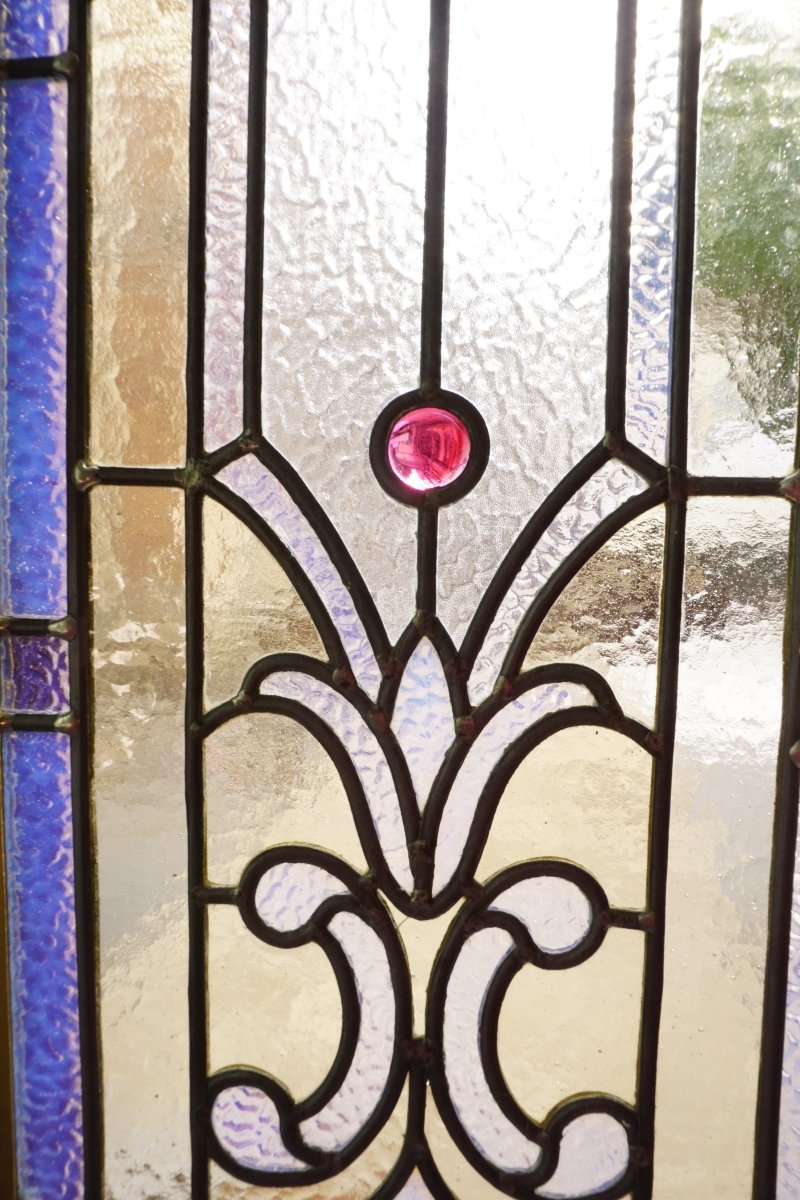 Long Stained-glass Window With An Opalescent Design-photo-2