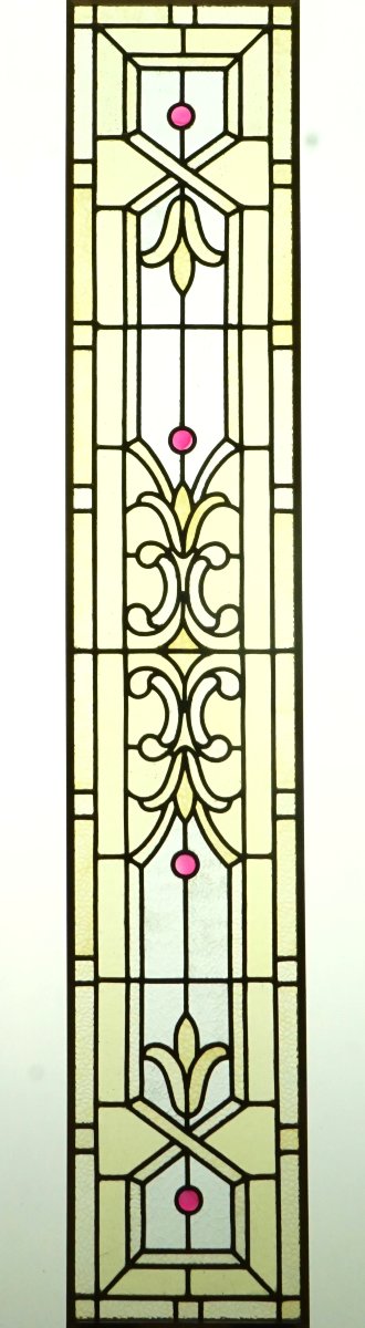 Long Stained-glass Window With An Opalescent Design
