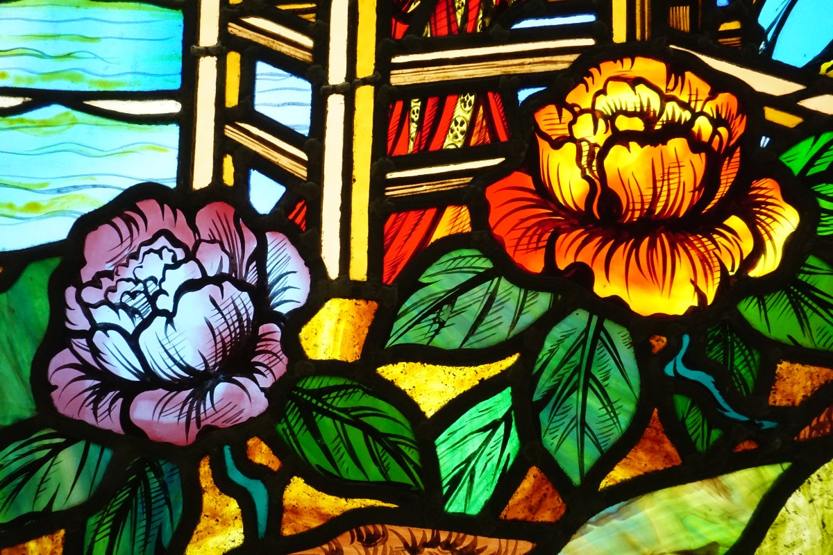 Stained Glass - Stained-glass Windows - Tea Ceremony In Front Of Mount Fuji-photo-4