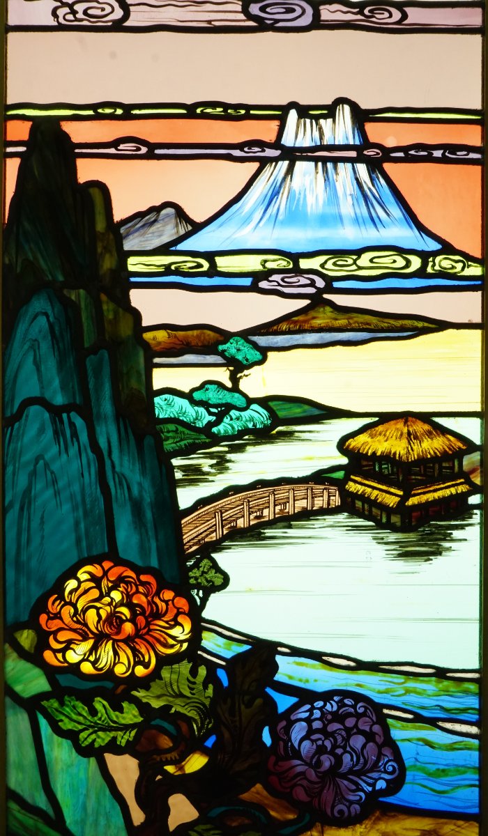 Stained Glass - Stained-glass Windows - Tea Ceremony In Front Of Mount Fuji-photo-4