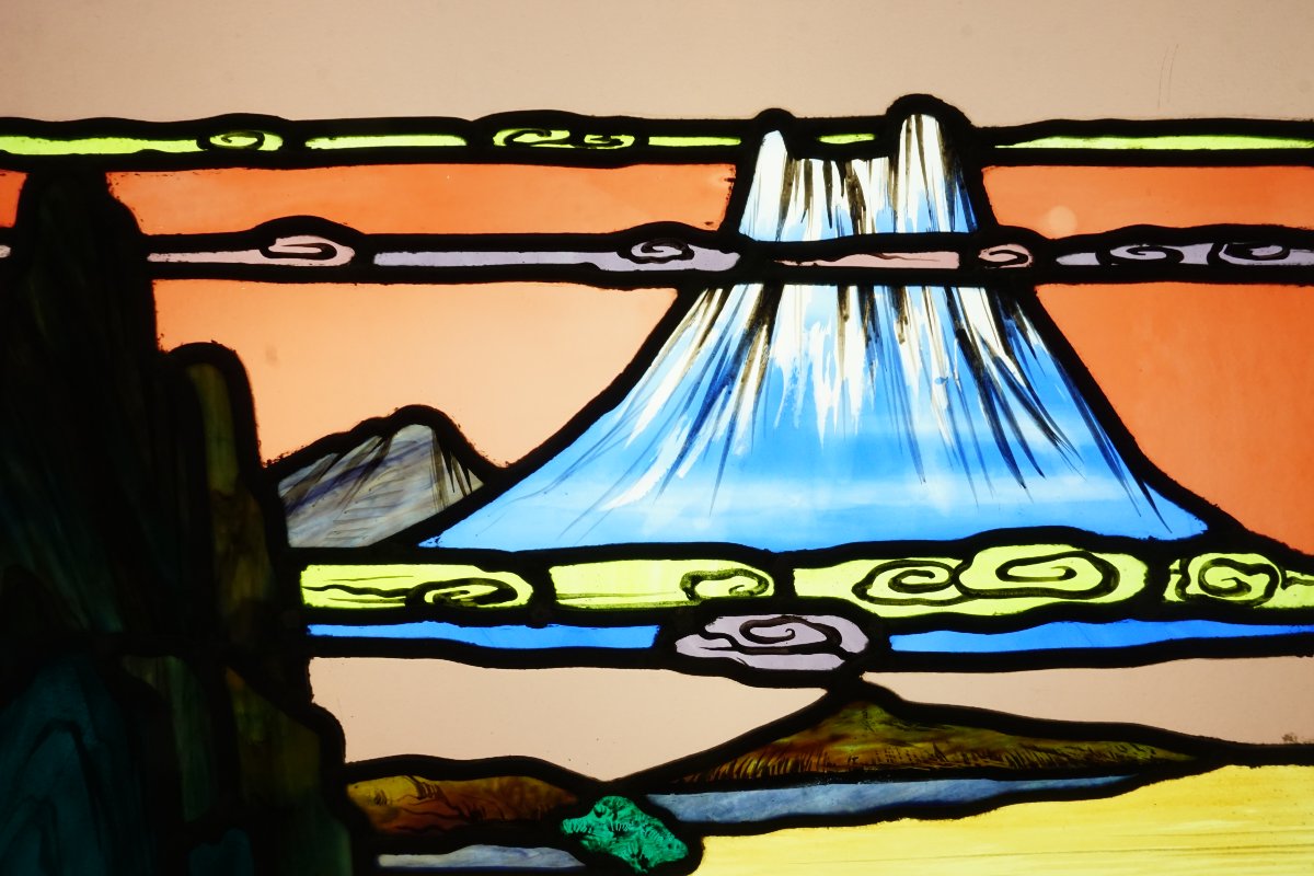 Stained Glass - Stained-glass Windows - Tea Ceremony In Front Of Mount Fuji-photo-5