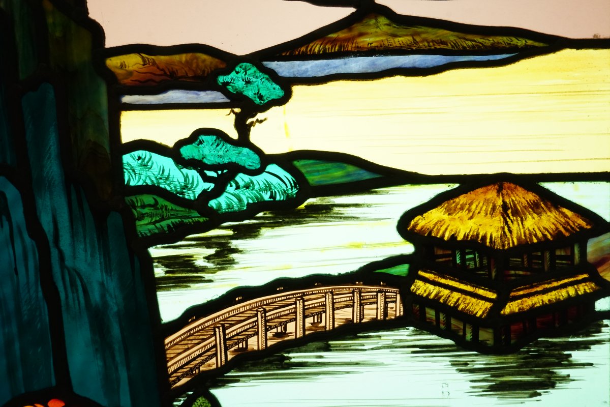 Stained Glass - Stained-glass Windows - Tea Ceremony In Front Of Mount Fuji-photo-6