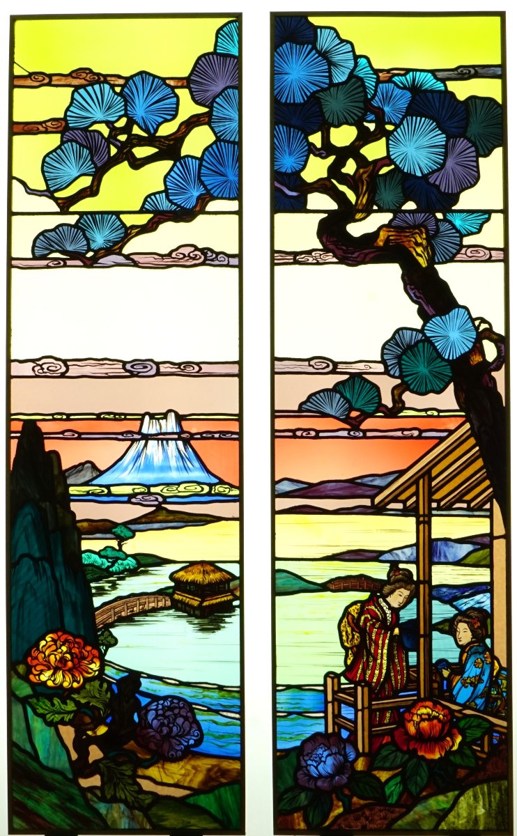 Stained Glass - Stained-glass Windows - Tea Ceremony In Front Of Mount Fuji
