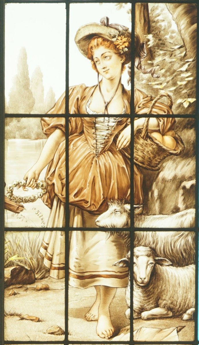 Vitrail - Vitraux - Jeune Femme à La Campagne-photo-2