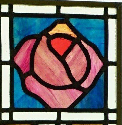 Vitrail - Vitraux - Roses Dans Un Décor Art Nouveau / Art Déco-photo-4