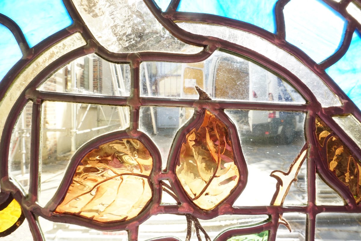 Vitrail - Vitraux - Roses Dans Un Décor Art Nouveau / Art Déco-photo-3