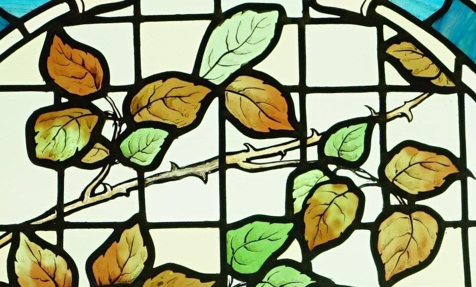 Vitrail - Vitraux - Roses Dans Un Décor Art Nouveau / Art Déco-photo-1