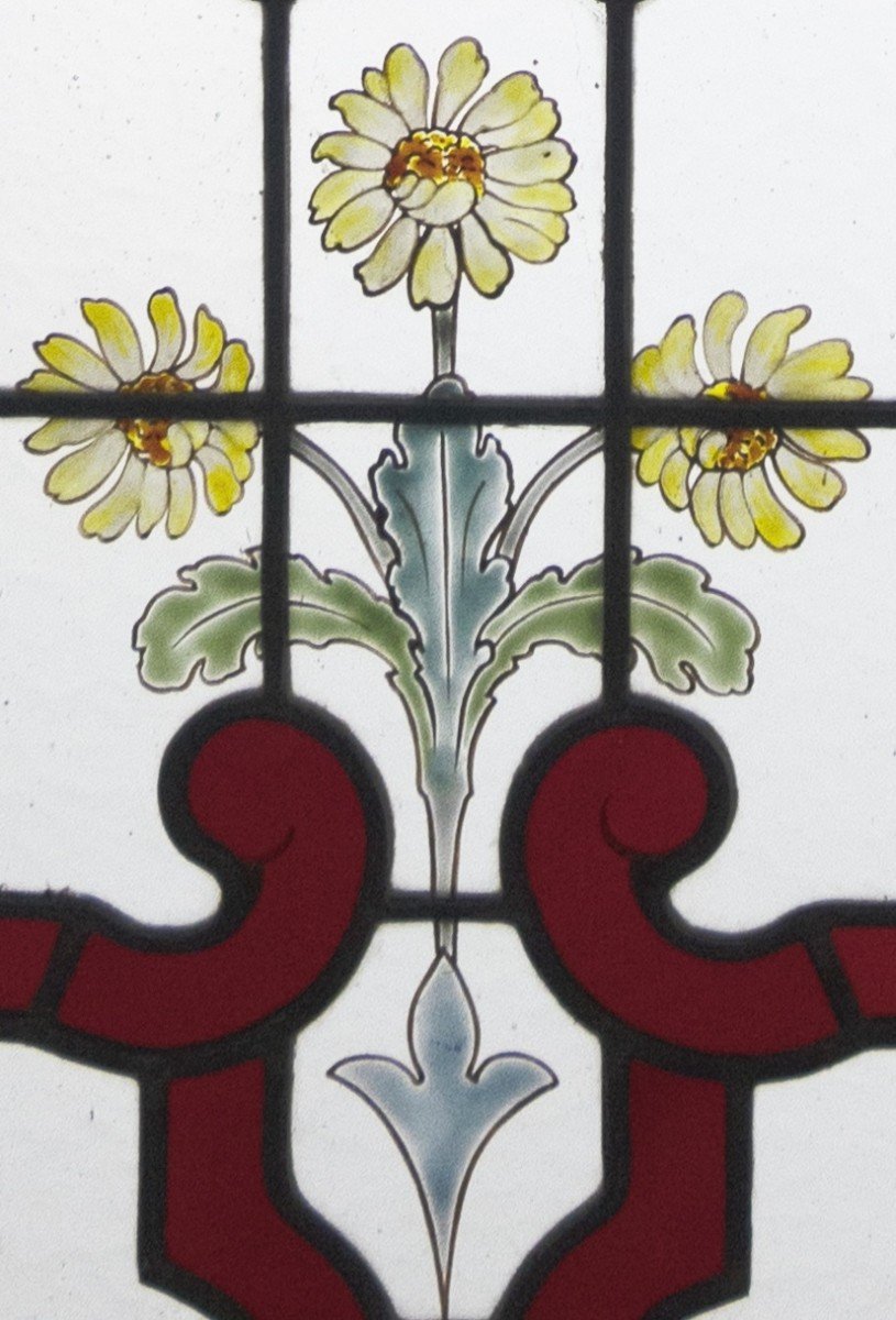 Stained Glass - Yellow Flowers And Cabochons-photo-3