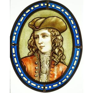 Vitrail - Vitraux - Portrait de jeune homme à la mode du 18ème siècle