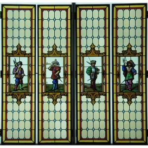 Stained Glass Window - Stained Glass Windows With Four Landsknechts