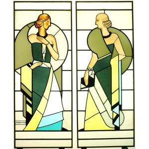 Vitrail - Vitraux aux femmes Art Déco
