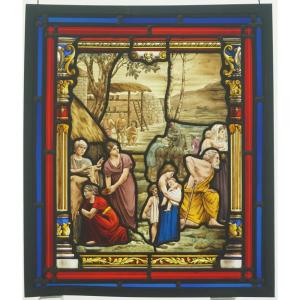 Stained Glass  - Village Scene