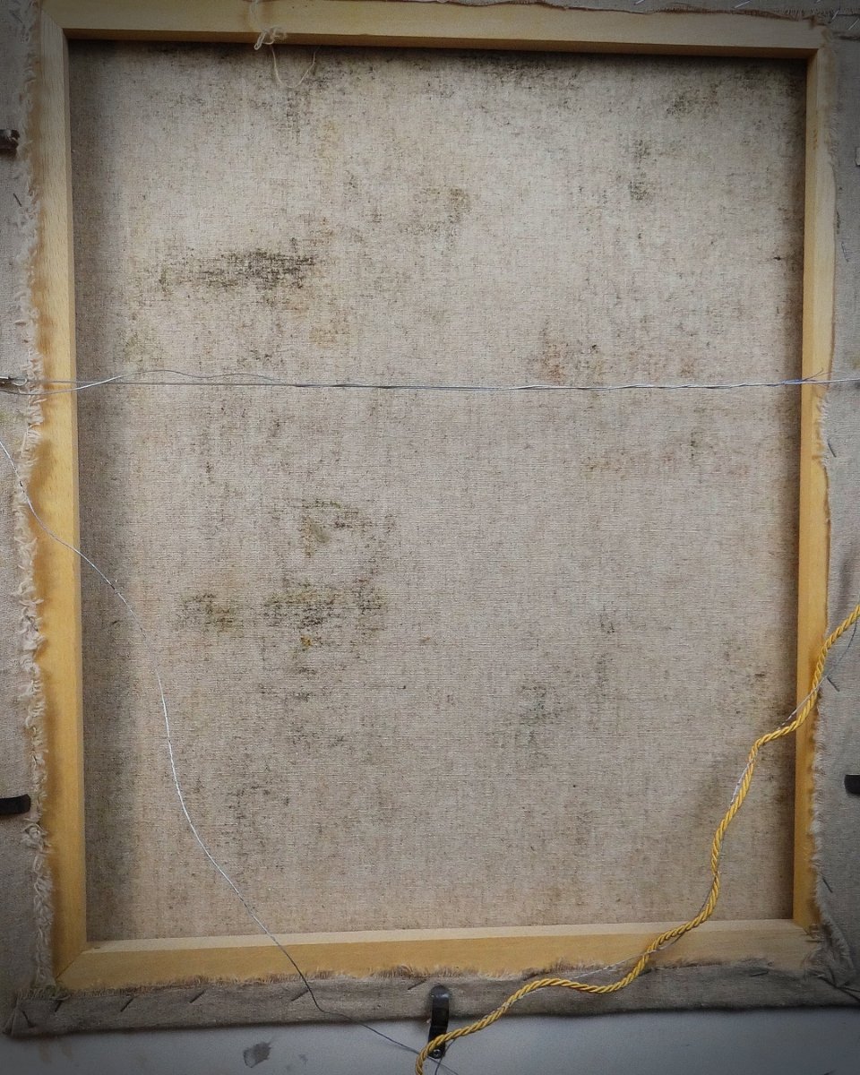 Oil Portrait On Canvas Inspired By Albaydé By Cabanel, Signed Darmont, 78x68 Cm, 20th Century-photo-8