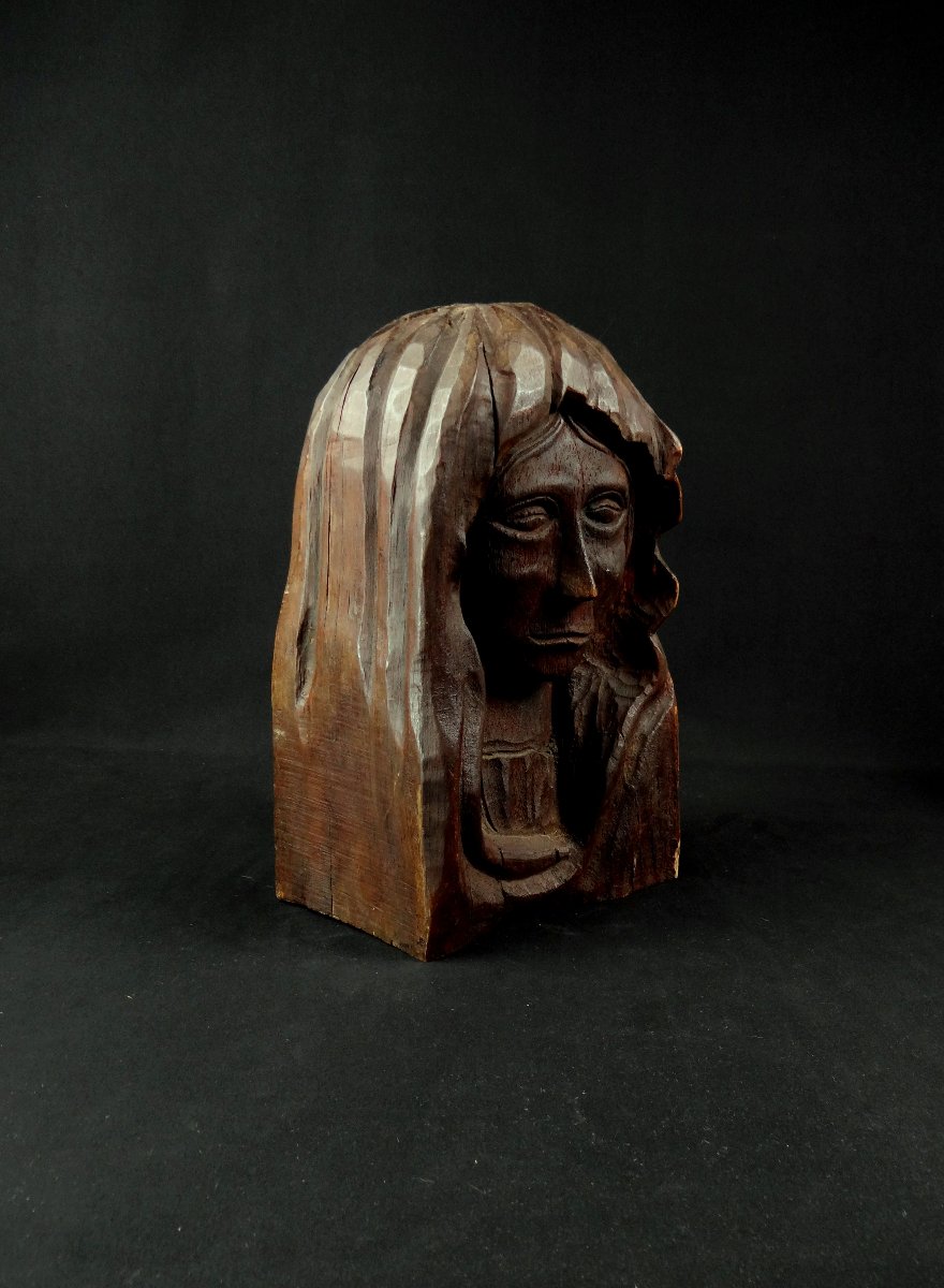 Bust Of The Virgin Mary At Calvary, Oak Wood, Germany, Black Forest, 18th Century-photo-4