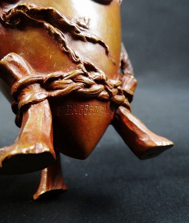 Vase tripode au Putti en Bronze par Barbédienne signé Barrias Art Nouveau fin XIXème-photo-1