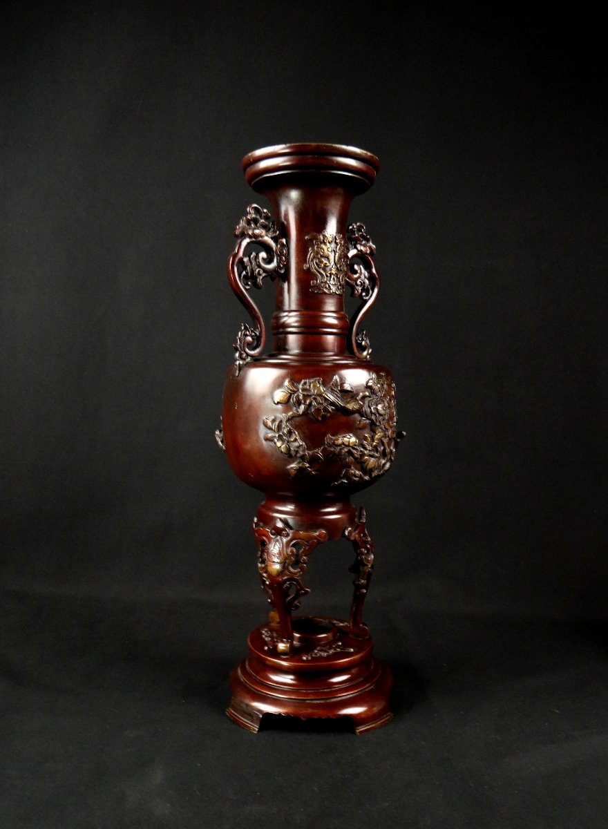 Japanese Bronze Perfume Burner Vase, 19th Century, Meiji Period (1868-1912)-photo-7