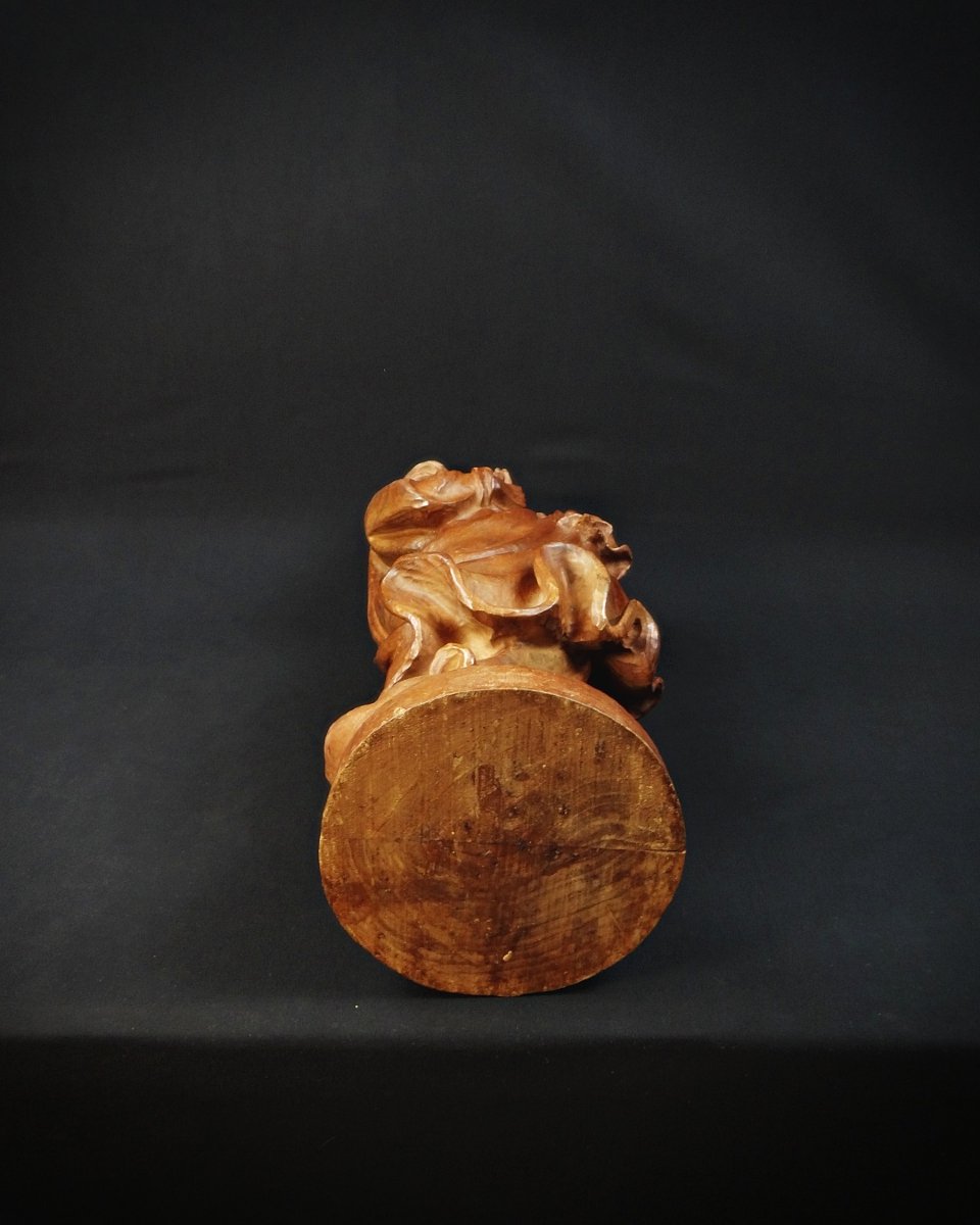 Sculpture Of The Virgin And Child In Tyrolean Oak, German Religious Art, 20th Century-photo-8