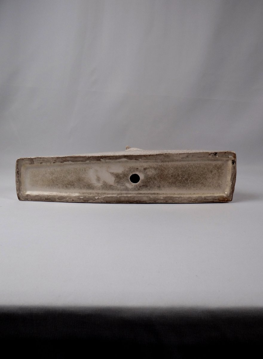 Sculpture Art Déco couple de loups en faïence craquelée signée François Levallois (1882-1965)-photo-8