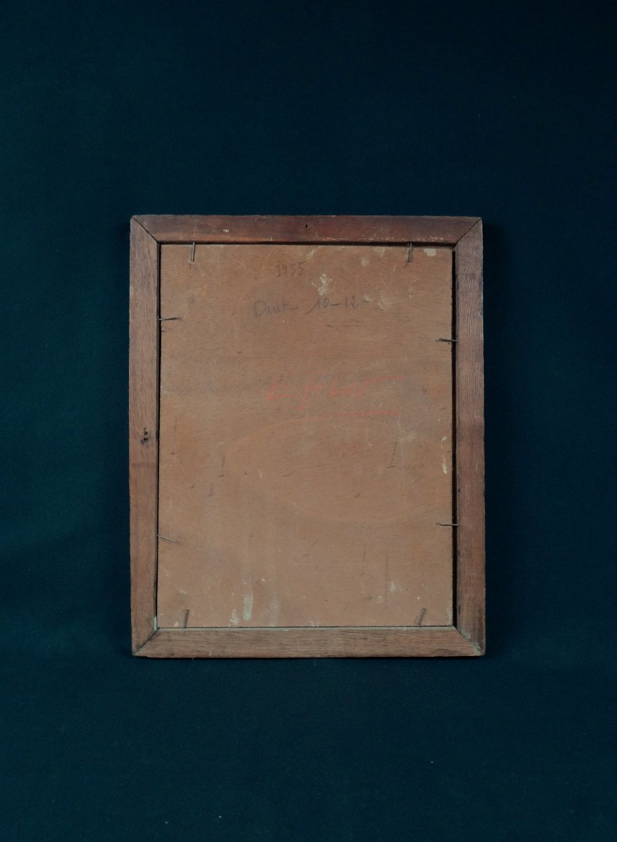 "Le souk" huile sur panneau orientaliste signée E.Feher datée de 1935-photo-3