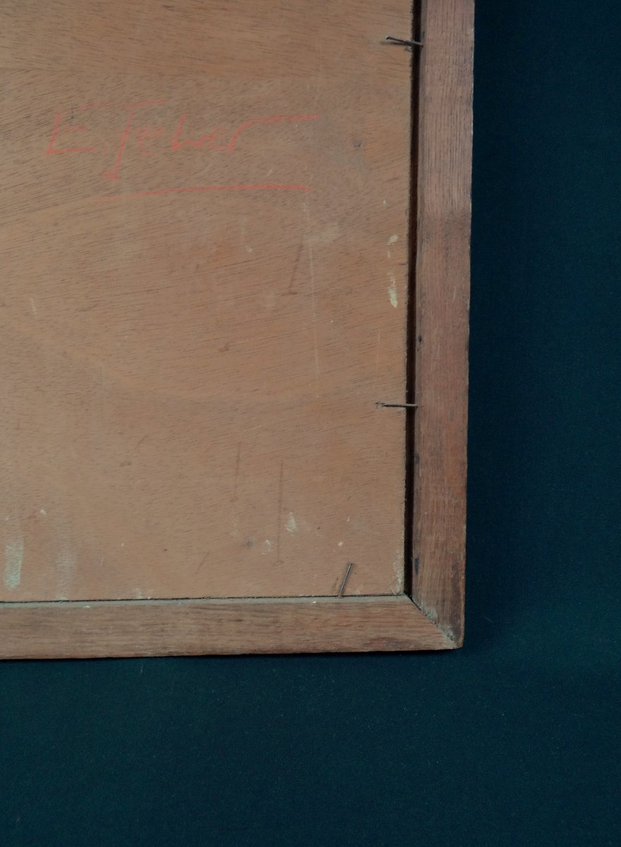 "Le souk" huile sur panneau orientaliste signée E.Feher datée de 1935-photo-7