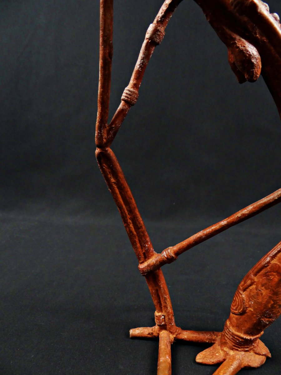 Statue Dogon Nommo en bronze patine brune à reflets rouge milieu XXème-photo-4