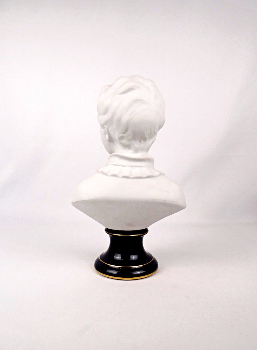 Antoine Brongniart, Bust Of A Child After Houdon, In Biscuit Porcelain, 20th Century-photo-4