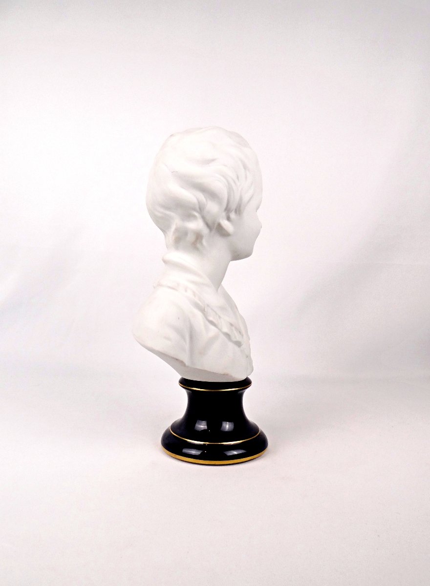 Antoine Brongniart, Bust Of A Child After Houdon, In Biscuit Porcelain, 20th Century-photo-5