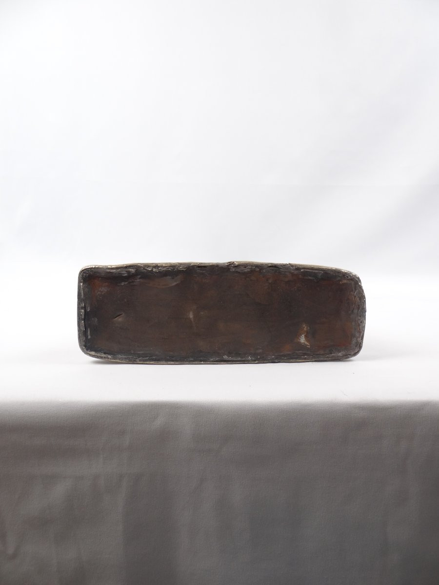 Grande gourde en laiton gravé et cuivre Indo-Persanne du XIXème siècle-photo-8