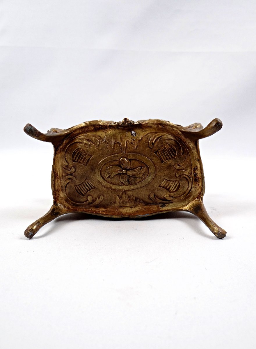 Gilt Bronze Jewelry Box In The Shape Of A Louis XV Style Chest Of Drawers, Early 20th Century-photo-7