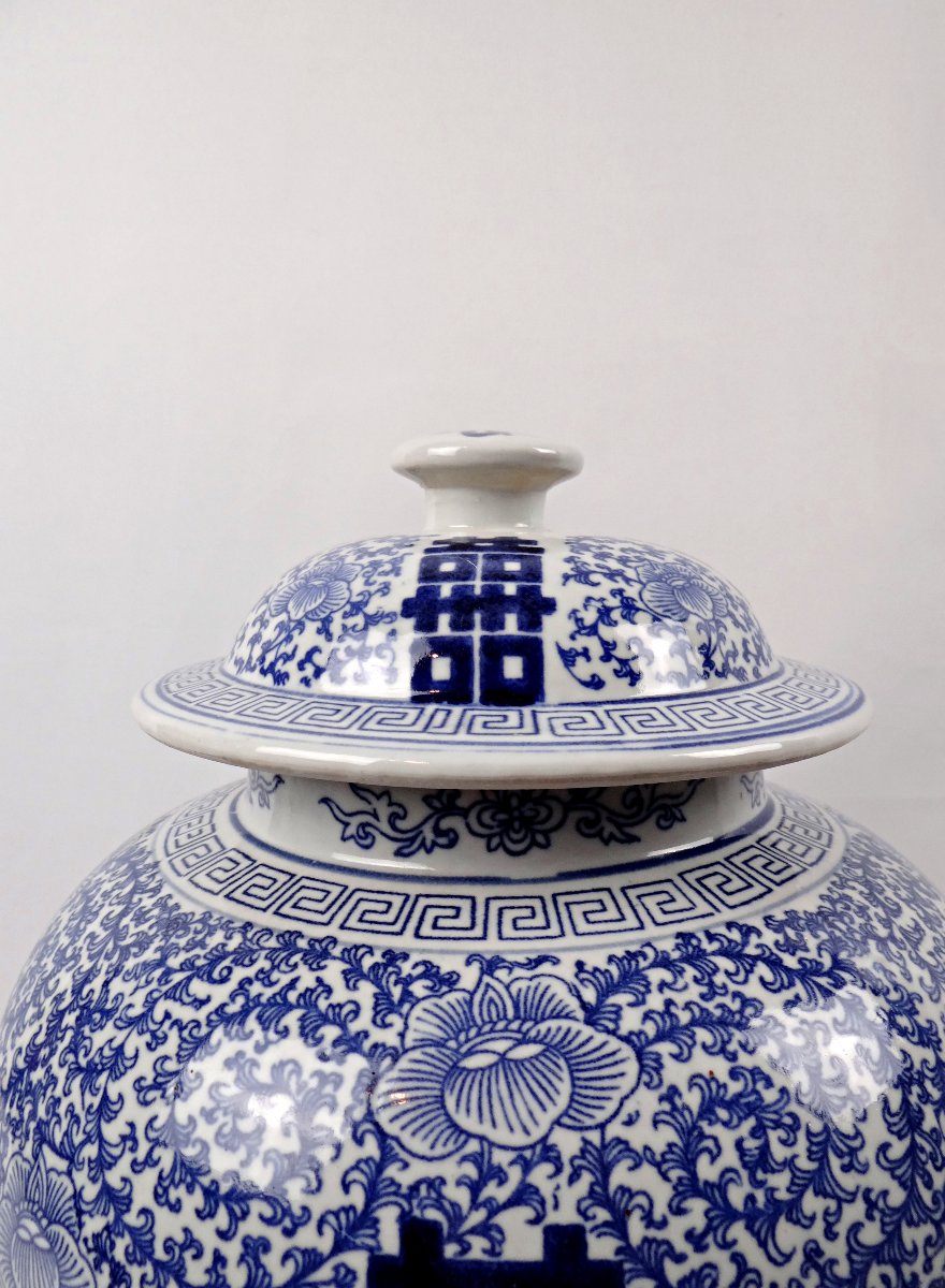 Grand pot à gingembre ou jarre de mariage en porcelaine chinoise début XXème-photo-2