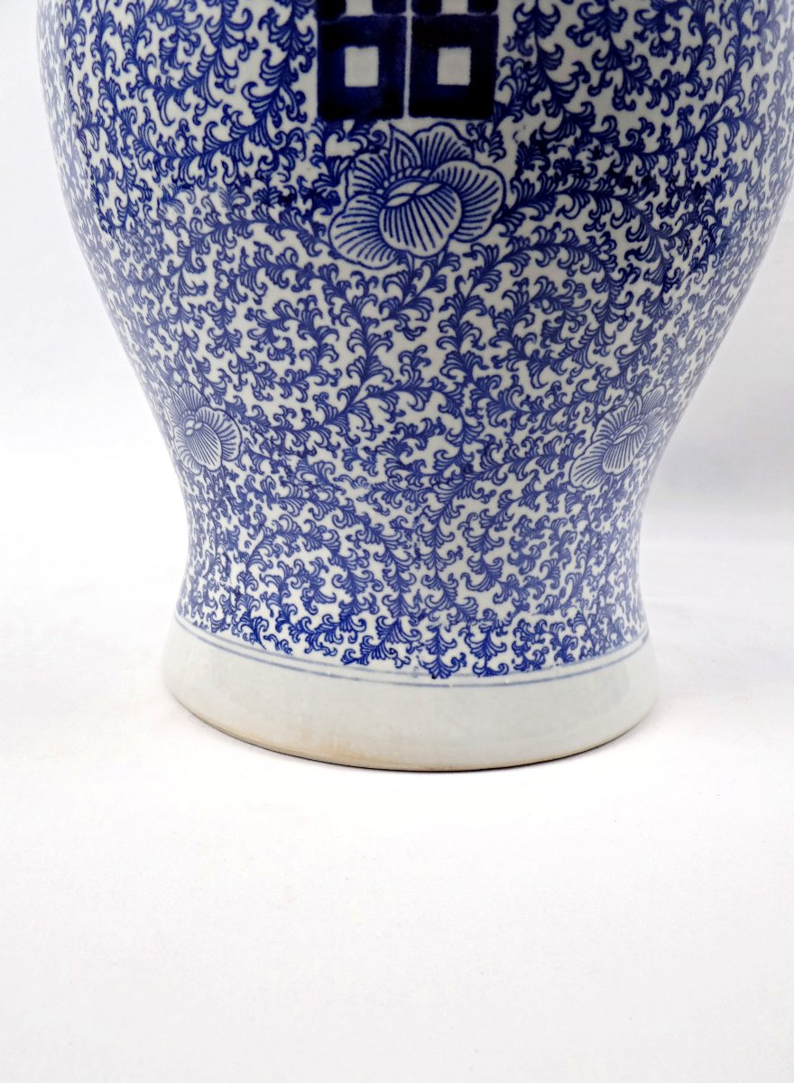 Grand pot à gingembre ou jarre de mariage en porcelaine chinoise début XXème-photo-4