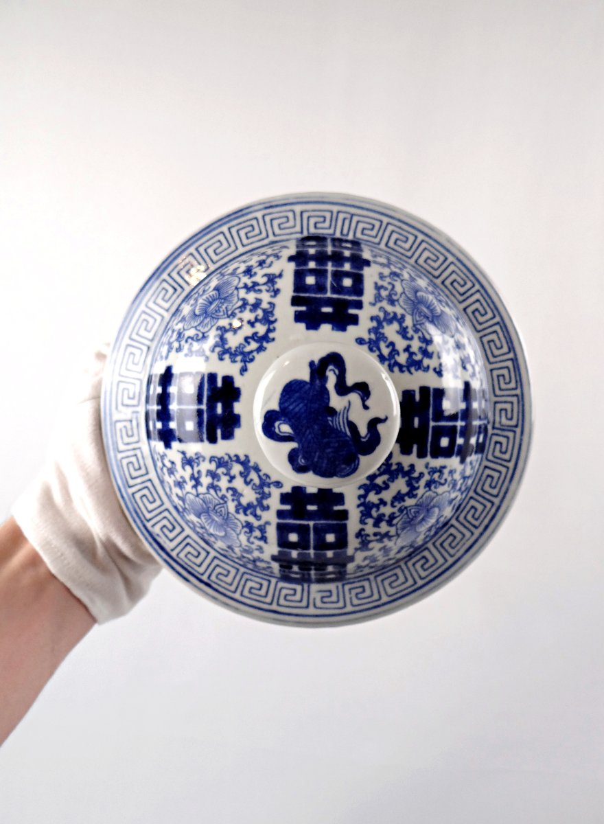 Grand pot à gingembre ou jarre de mariage en porcelaine chinoise début XXème-photo-6