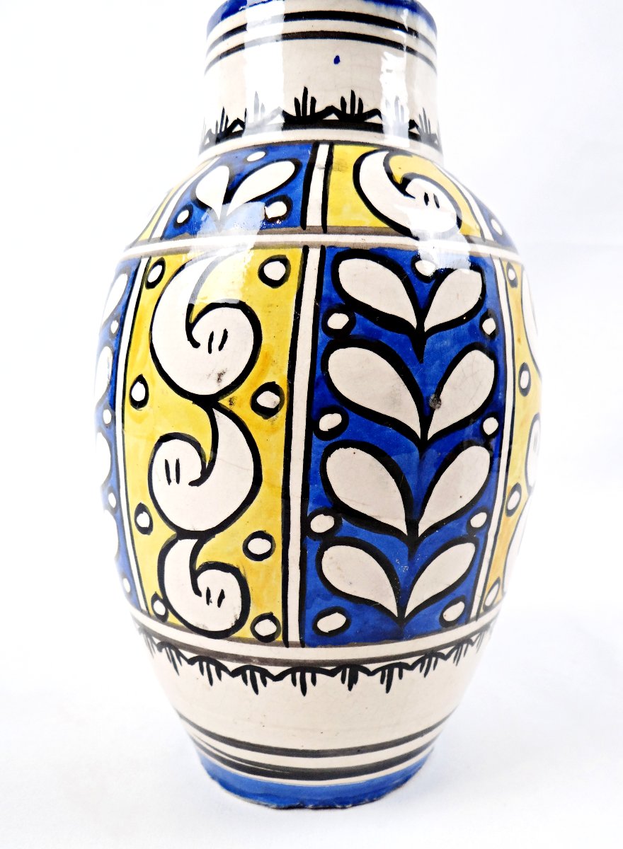 Ceramic Vase From The Serghini Safi Workshops, Moroccan Folk Art, 1960s-photo-3