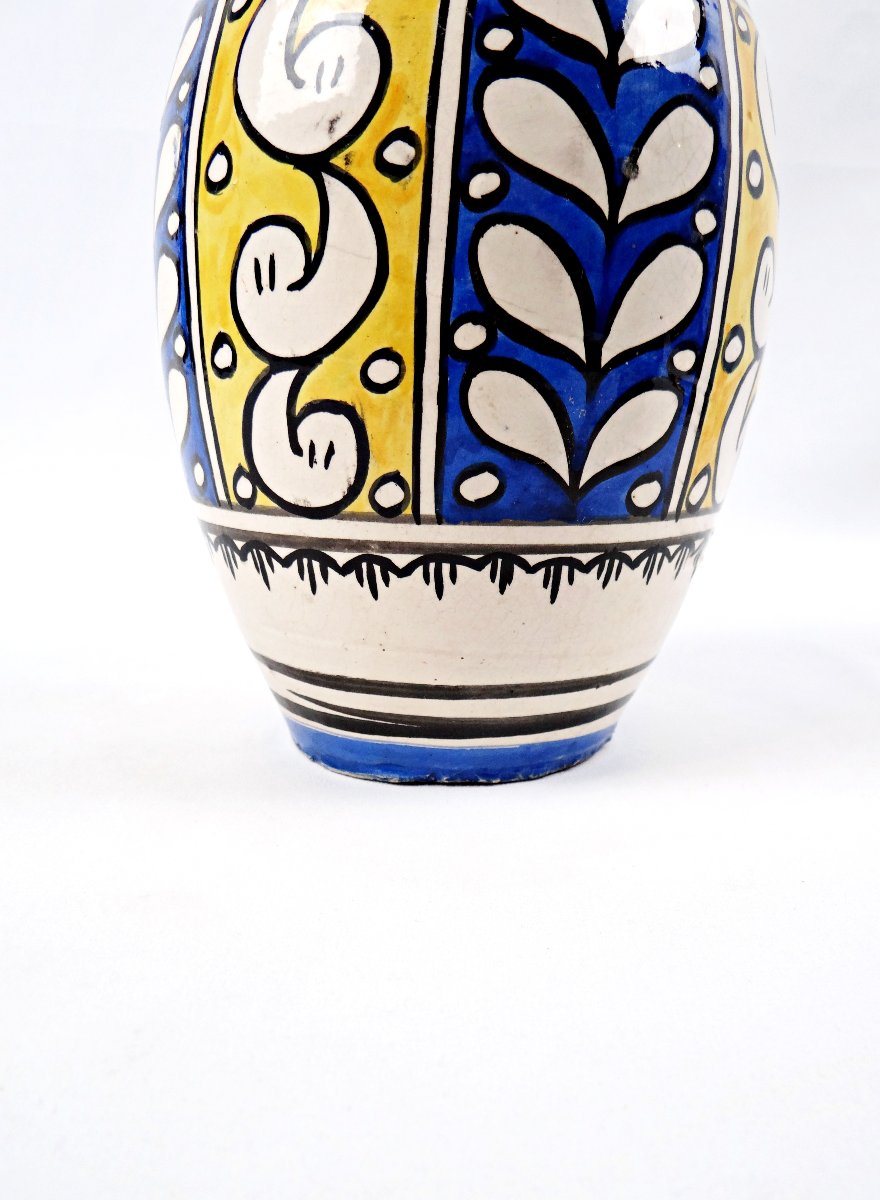 Ceramic Vase From The Serghini Safi Workshops, Moroccan Folk Art, 1960s-photo-4