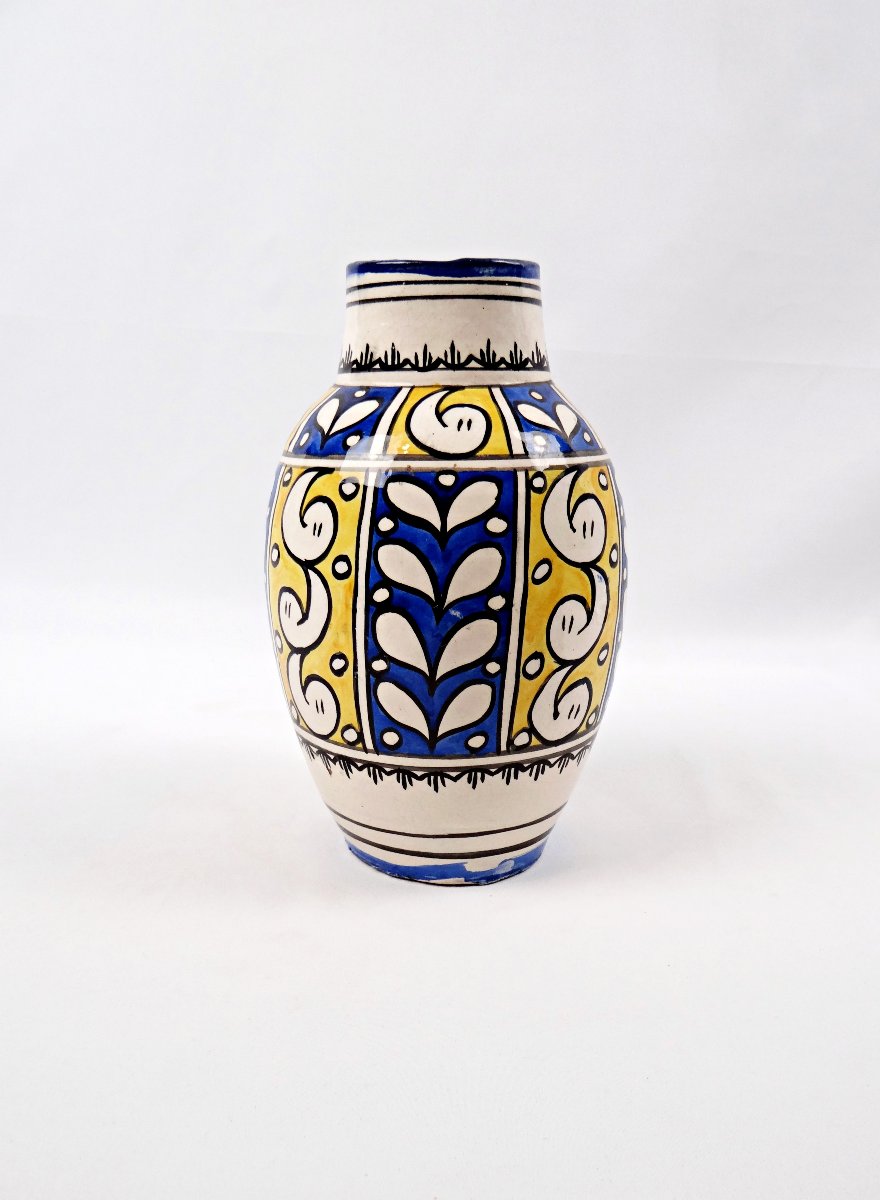 Ceramic Vase From The Serghini Safi Workshops, Moroccan Folk Art, 1960s-photo-1