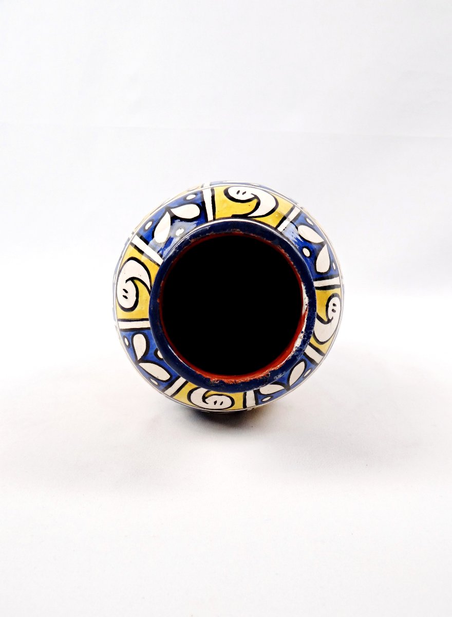 Ceramic Vase From The Serghini Safi Workshops, Moroccan Folk Art, 1960s-photo-3