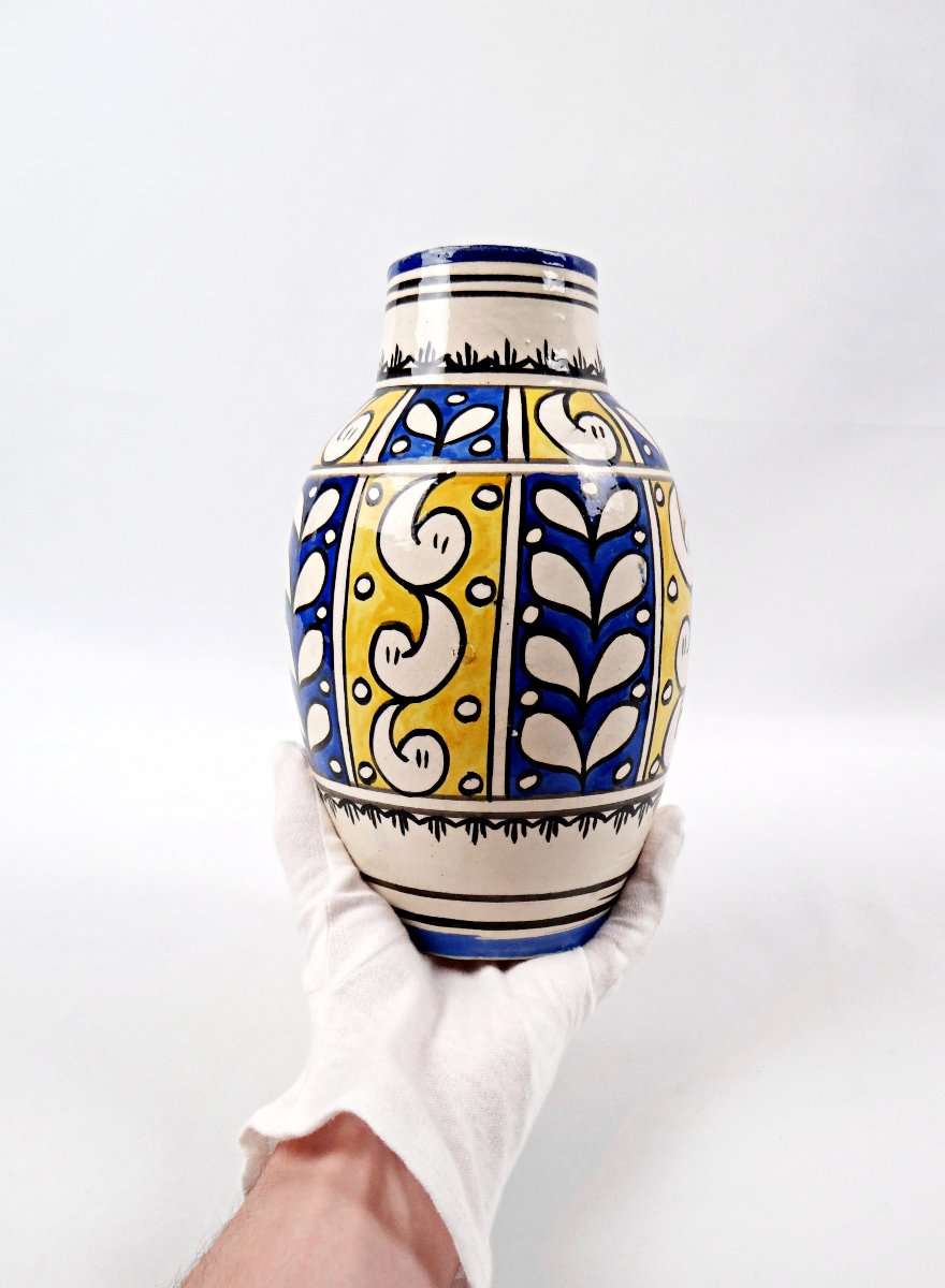Ceramic Vase From The Serghini Safi Workshops, Moroccan Folk Art, 1960s-photo-5