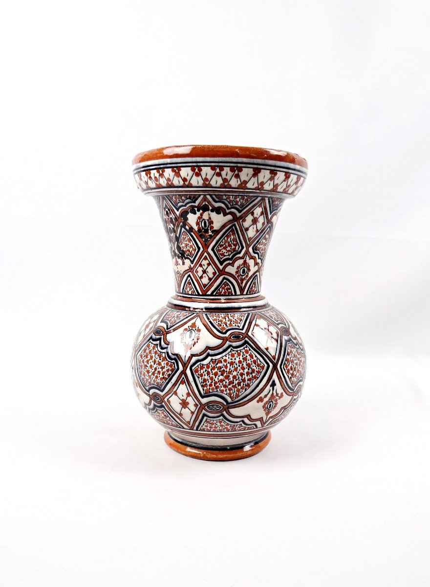 Round Vase With Flared Neck, Hasania Workshop In Safi, Moroccan Folk Art, 1970s-photo-2