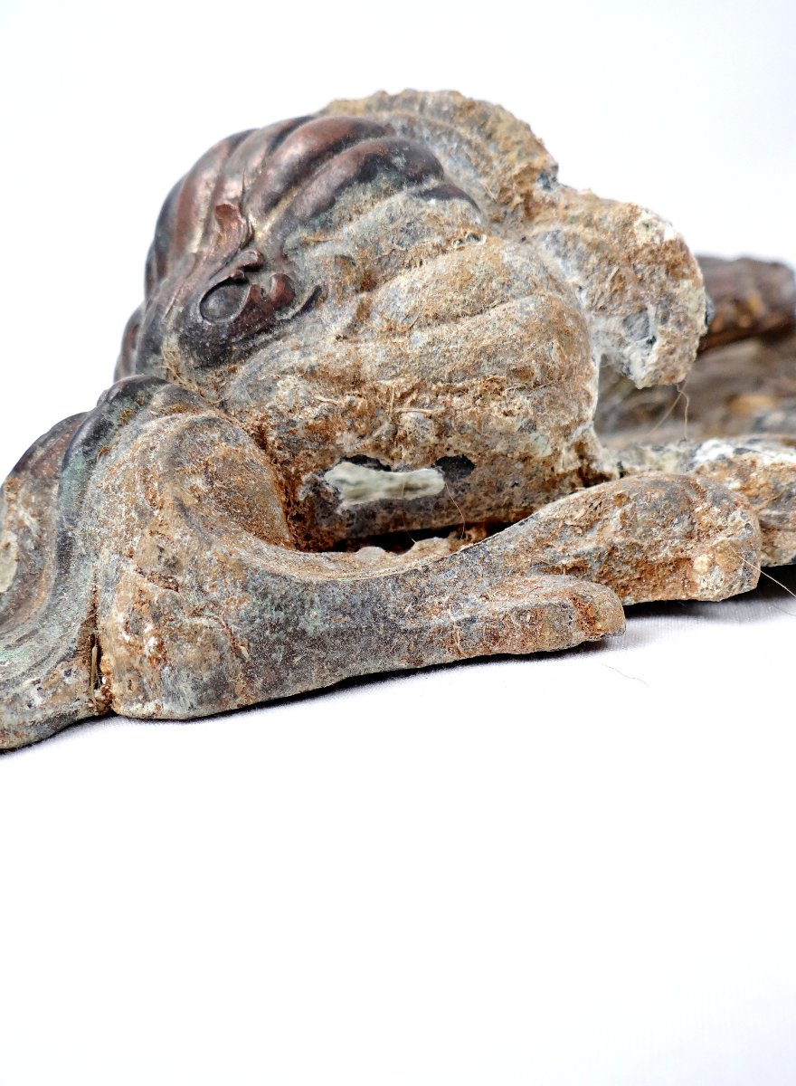 Large Antique Cast Iron Wall-mounted Holy Water Font Of Our Lady Of Lourdes, Late 19th Century-photo-6