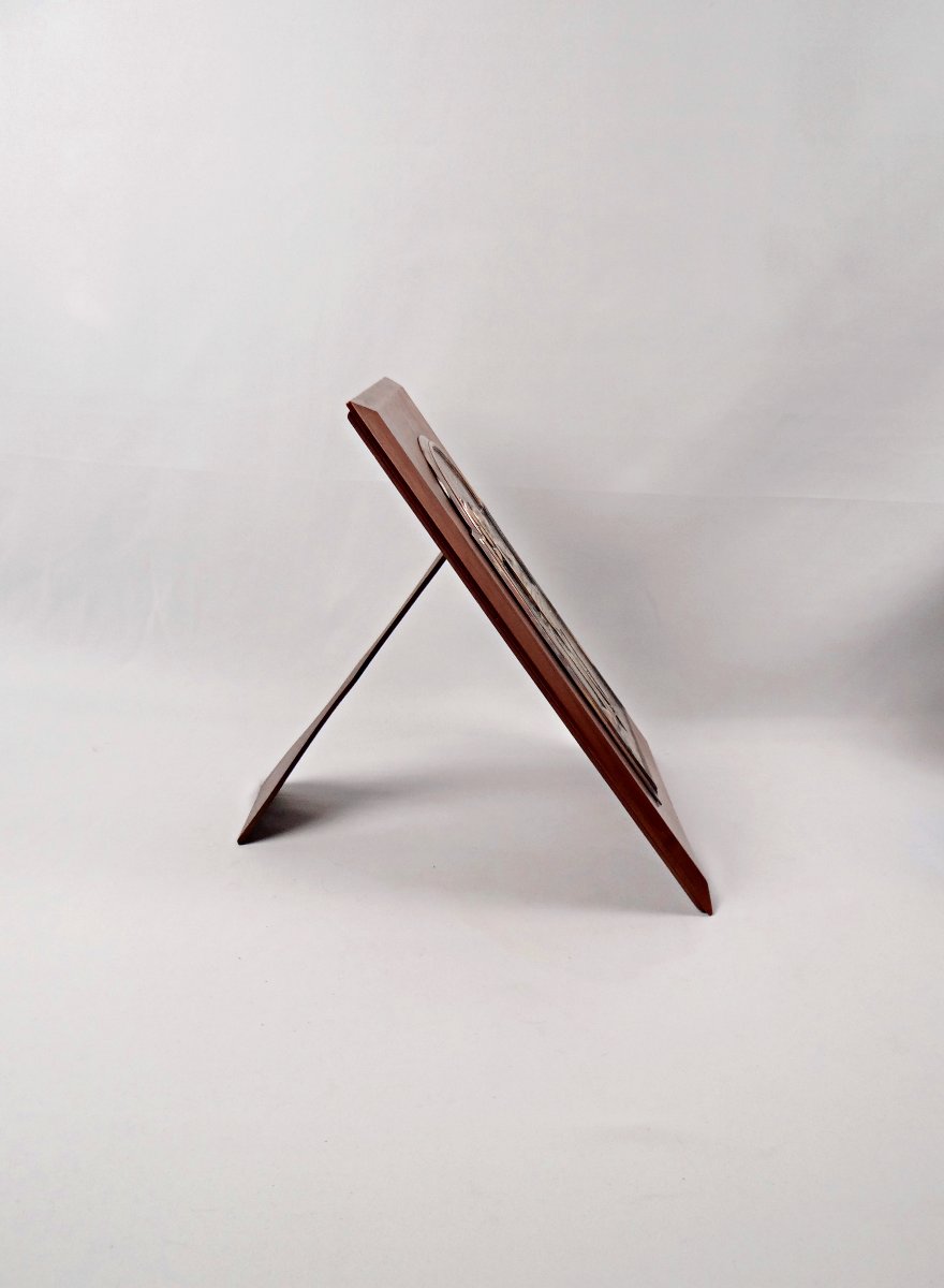 After Ingres, Joan Of Arc At The Coronation Of The King, In Silvered Metal On A Wooden Panel-photo-5