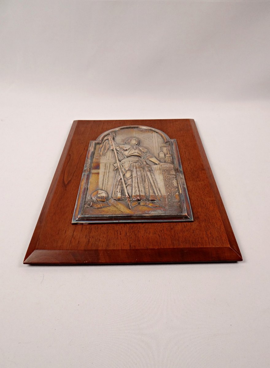 After Ingres, Joan Of Arc At The Coronation Of The King, In Silvered Metal On A Wooden Panel-photo-8