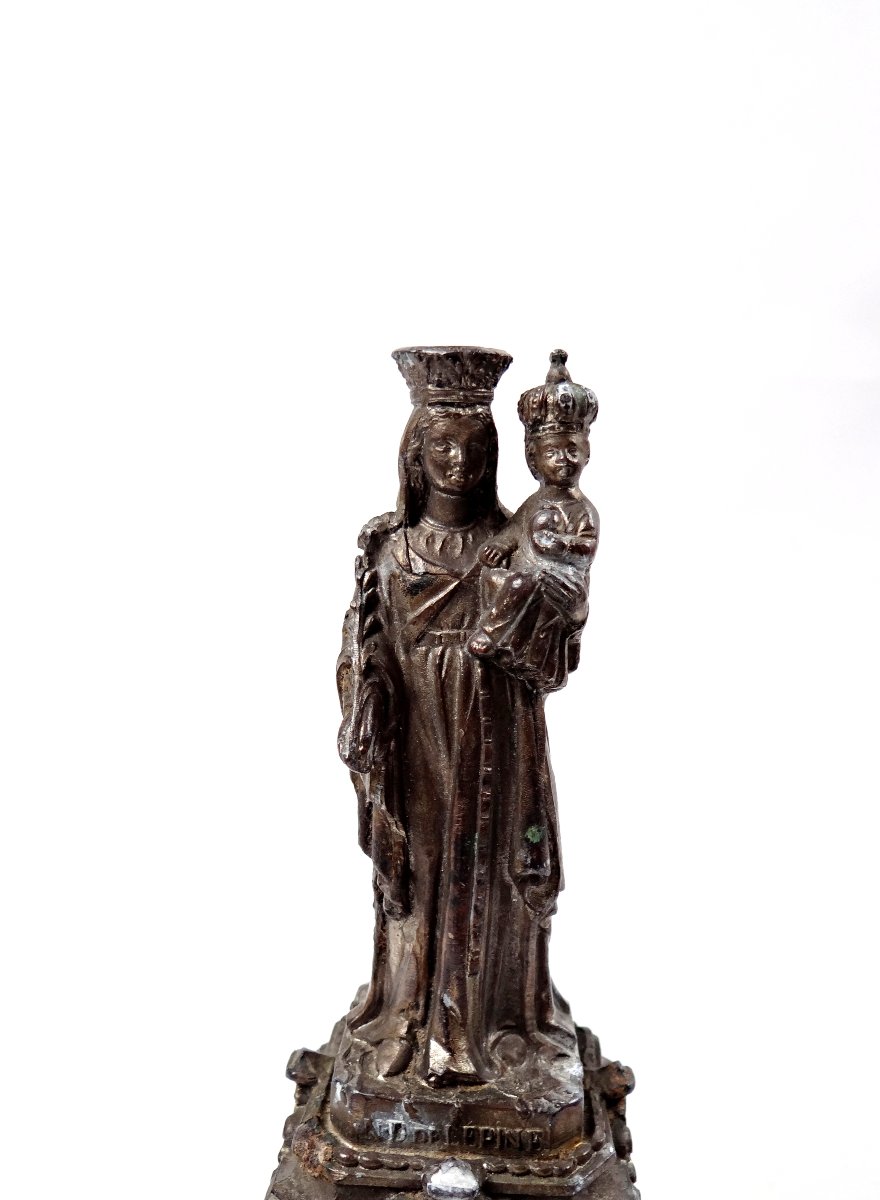 Religious Statue Of The Virgin And Child, Our Lady Of The Thorn, 19th Century-photo-3