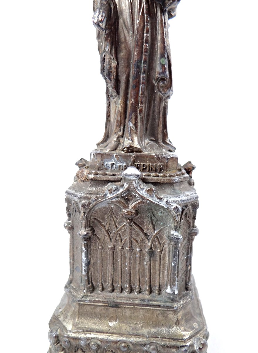 Religious Statue Of The Virgin And Child, Our Lady Of The Thorn, 19th Century-photo-4