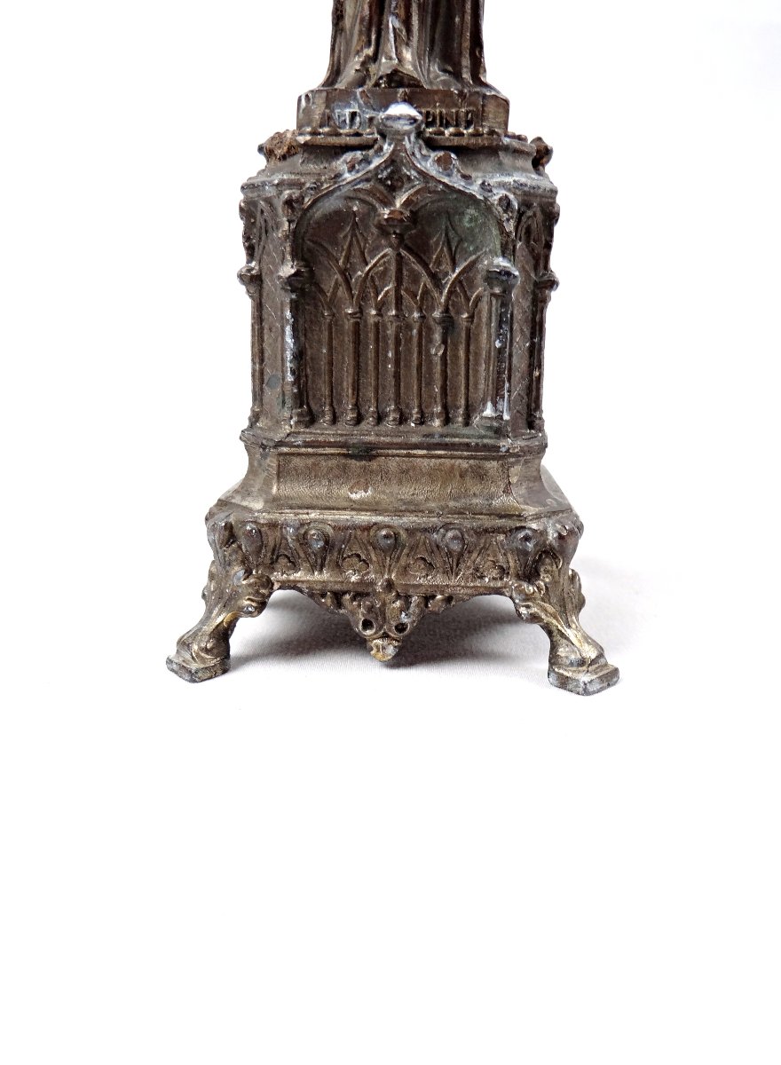 Religious Statue Of The Virgin And Child, Our Lady Of The Thorn, 19th Century-photo-1