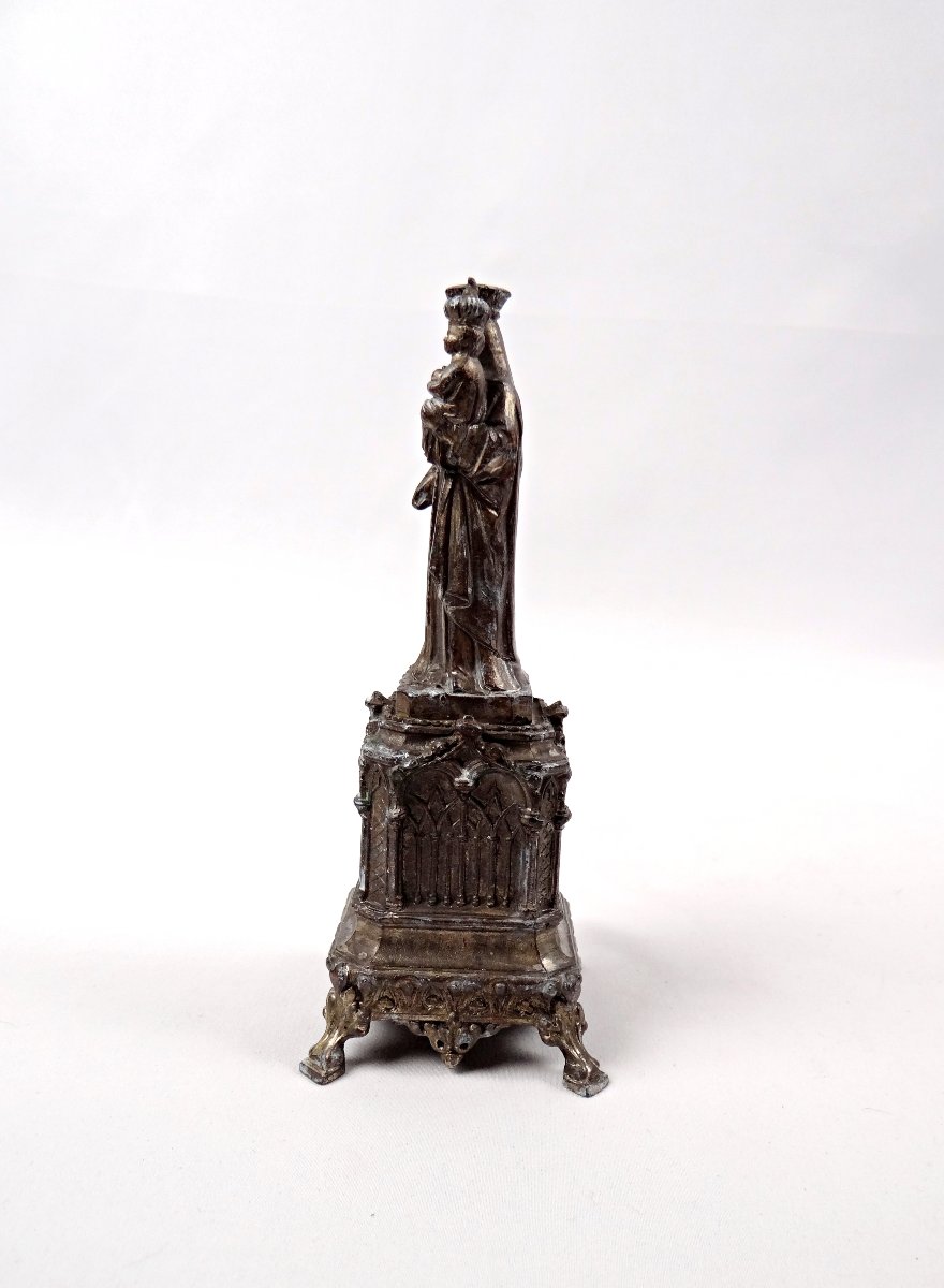 Religious Statue Of The Virgin And Child, Our Lady Of The Thorn, 19th Century-photo-3