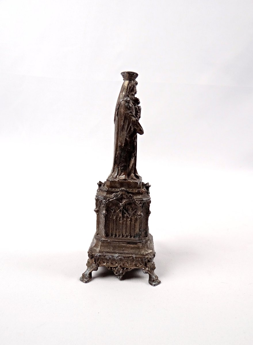 Religious Statue Of The Virgin And Child, Our Lady Of The Thorn, 19th Century-photo-5