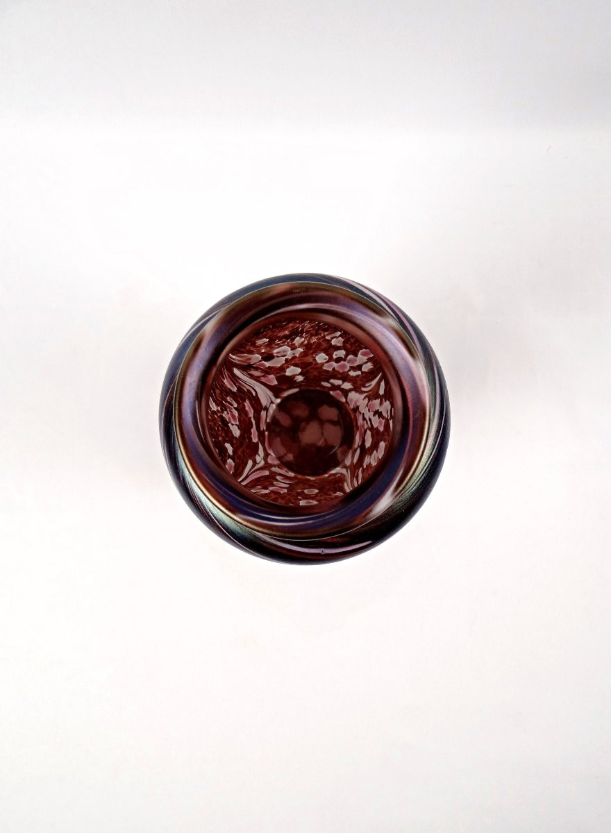 Art Deco Vase In Iridescent Enameled Glass In The Style Of Loetz Or Mills & Stevens, Early 20th Century-photo-3