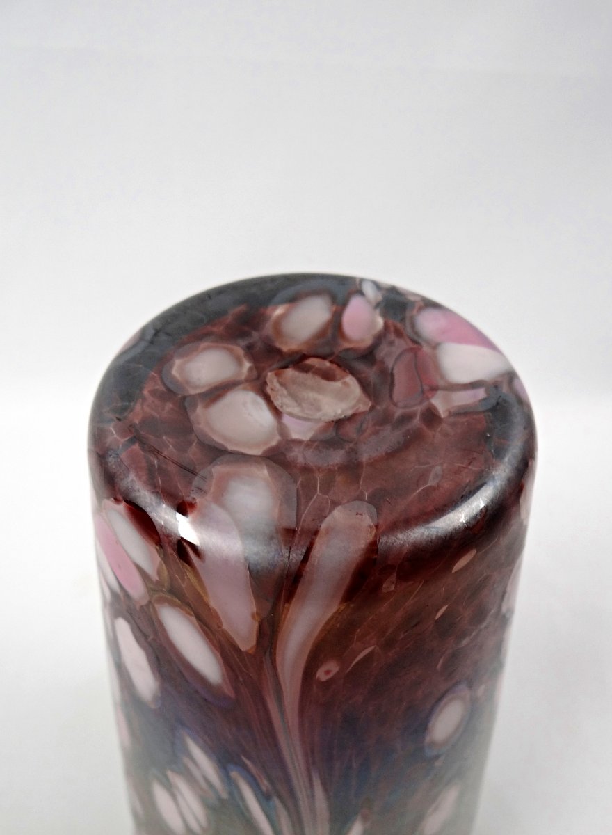 Art Deco Vase In Iridescent Enameled Glass In The Style Of Loetz Or Mills & Stevens, Early 20th Century-photo-5