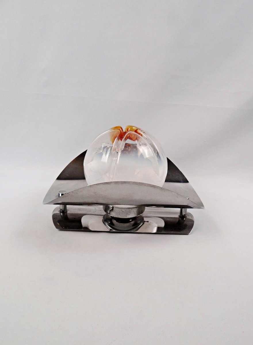 Applique Mazzega en verre de murano et inox style Space Age années 1960-photo-1
