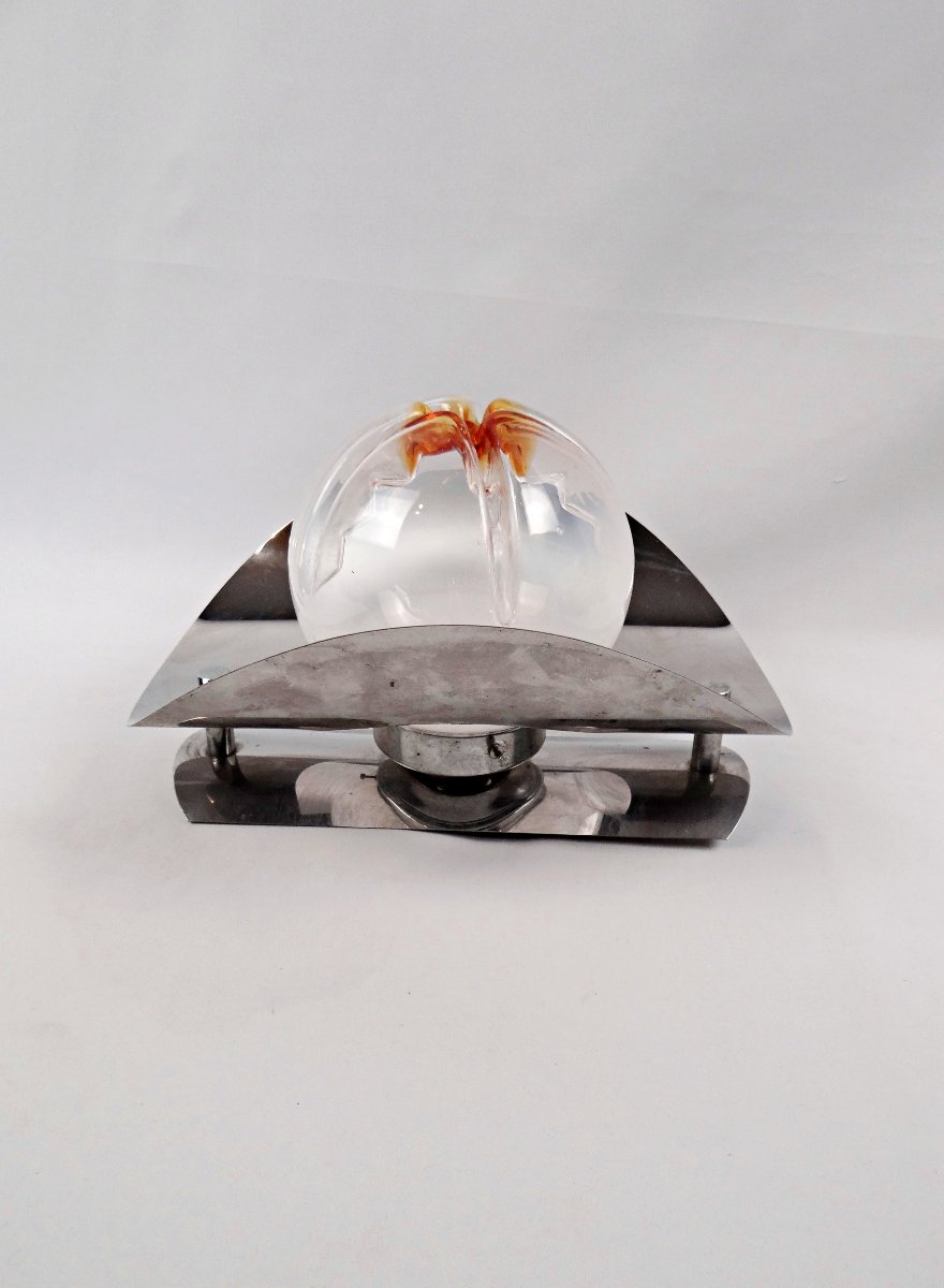 Applique Mazzega en verre de murano et inox style Space Age années 1960-photo-4